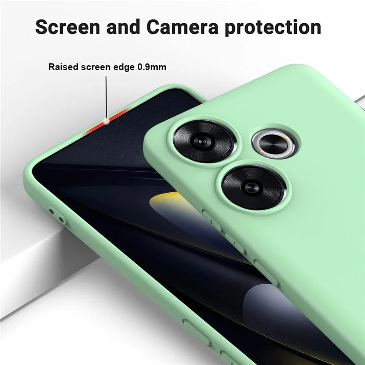 For Xiaomi Poco F6 5G / Redmi Turbo 3 5G Case Liquid Silicone Anti-Drop Phone Cover with Hand Strap