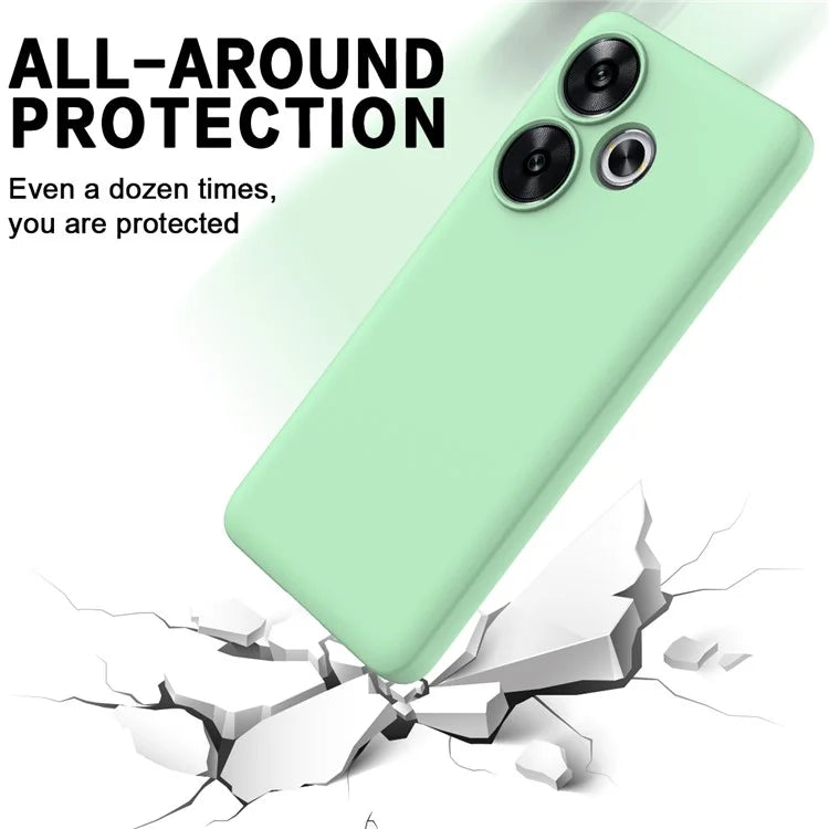 For Xiaomi Poco F6 5G / Redmi Turbo 3 5G Case Liquid Silicone Anti-Drop Phone Cover with Hand Strap