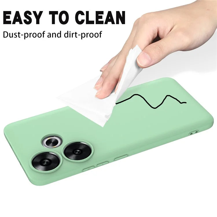 For Xiaomi Poco F6 5G / Redmi Turbo 3 5G Case Liquid Silicone Anti-Drop Phone Cover with Hand Strap