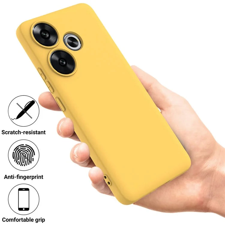 For Xiaomi Poco F6 5G / Redmi Turbo 3 5G Case Liquid Silicone Anti-Drop Phone Cover with Hand Strap
