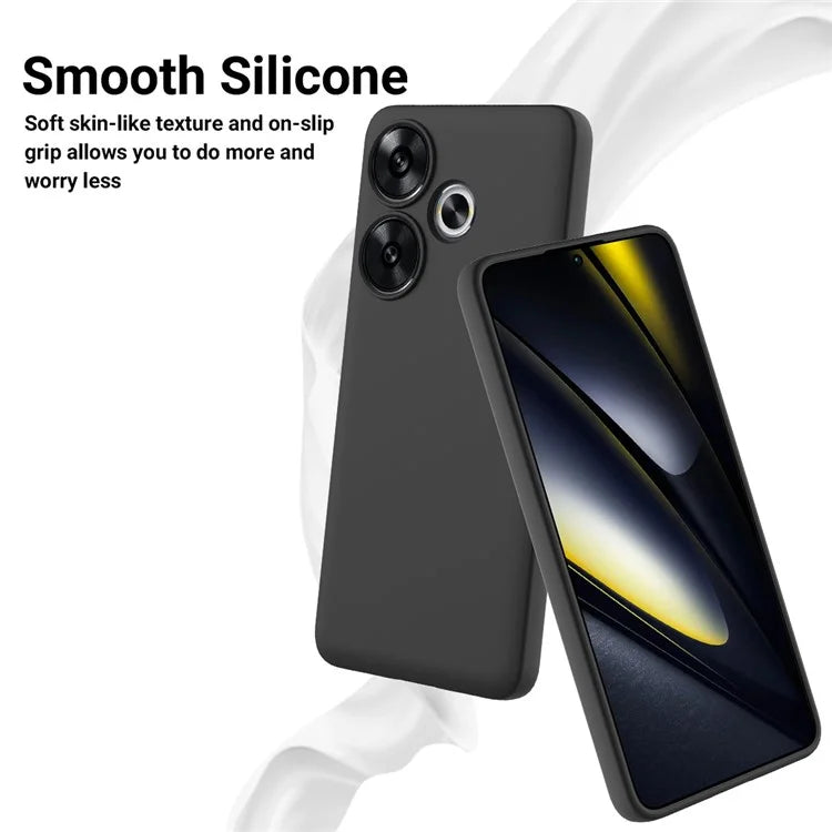 For Xiaomi Poco F6 5G / Redmi Turbo 3 5G Case Liquid Silicone Anti-Drop Phone Cover with Hand Strap