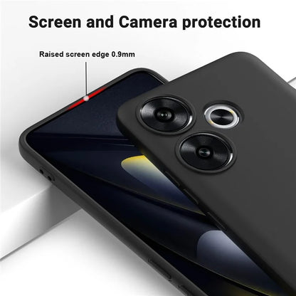 For Xiaomi Poco F6 5G / Redmi Turbo 3 5G Case Liquid Silicone Anti-Drop Phone Cover with Hand Strap