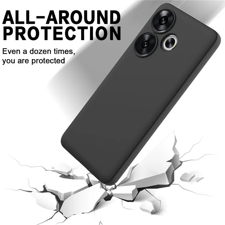 For Xiaomi Poco F6 5G / Redmi Turbo 3 5G Case Liquid Silicone Anti-Drop Phone Cover with Hand Strap