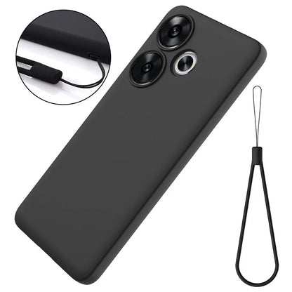 For Xiaomi Poco F6 5G / Redmi Turbo 3 5G Case Liquid Silicone Anti-Drop Phone Cover with Hand Strap