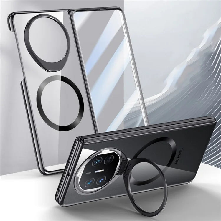 For Huawei Mate X5 Magnetic Case Clear Back PC Phone Cover with Kickstand