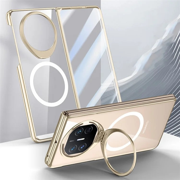 For Huawei Mate X5 Magnetic Case Clear Back PC Phone Cover with Kickstand