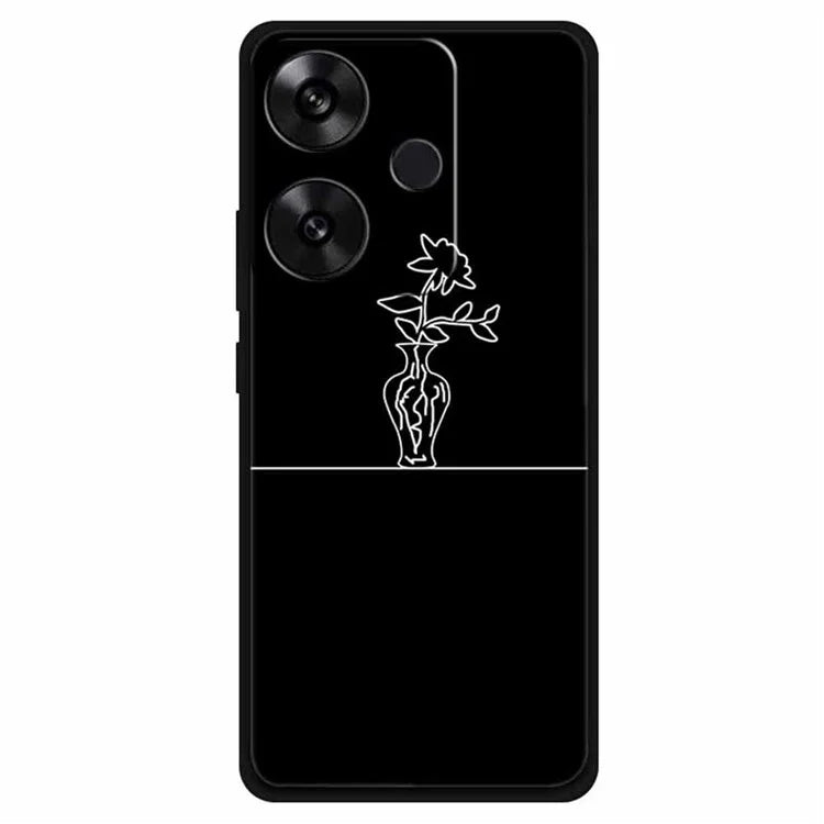 For Xiaomi Redmi Turbo 3 5G / Poco F6 5G Case TPU Abstract Line Art Phone Cover
