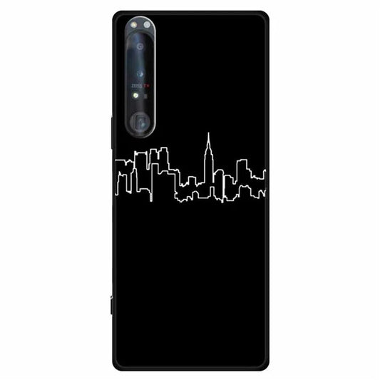 For Sony Xperia 1 IV 5G Case Line Art Design TPU Drop Impact Phone Cover
