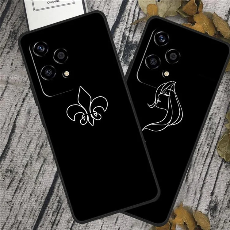 For Honor 200 Lite Shockproof Case Linear Pattern Printing TPU Phone Cover