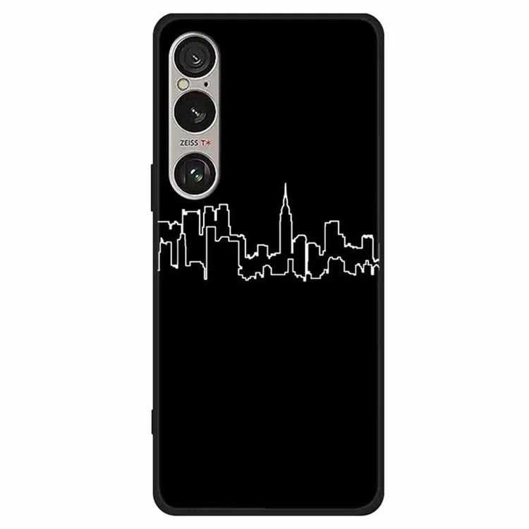 For Sony Xperia 1 VI Line Art Case Anti-Scratch Soft TPU Phone Cover