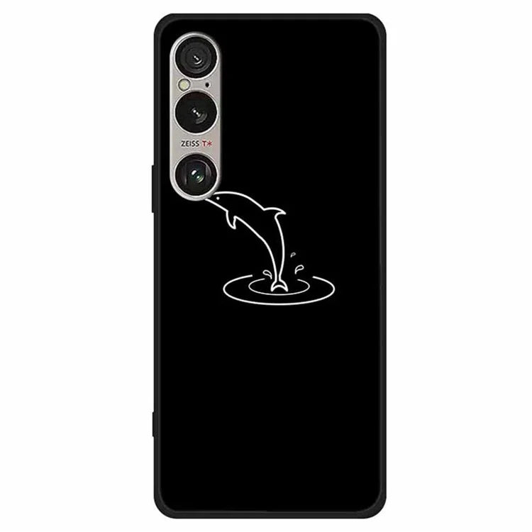 For Sony Xperia 1 VI Line Art Case Anti-Scratch Soft TPU Phone Cover