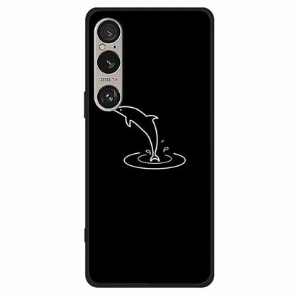For Sony Xperia 1 VI Line Art Case Anti-Scratch Soft TPU Phone Cover