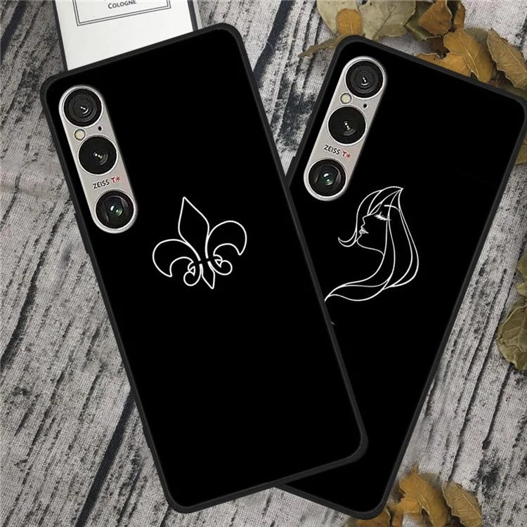 For Sony Xperia 1 VI Line Art Case Anti-Scratch Soft TPU Phone Cover