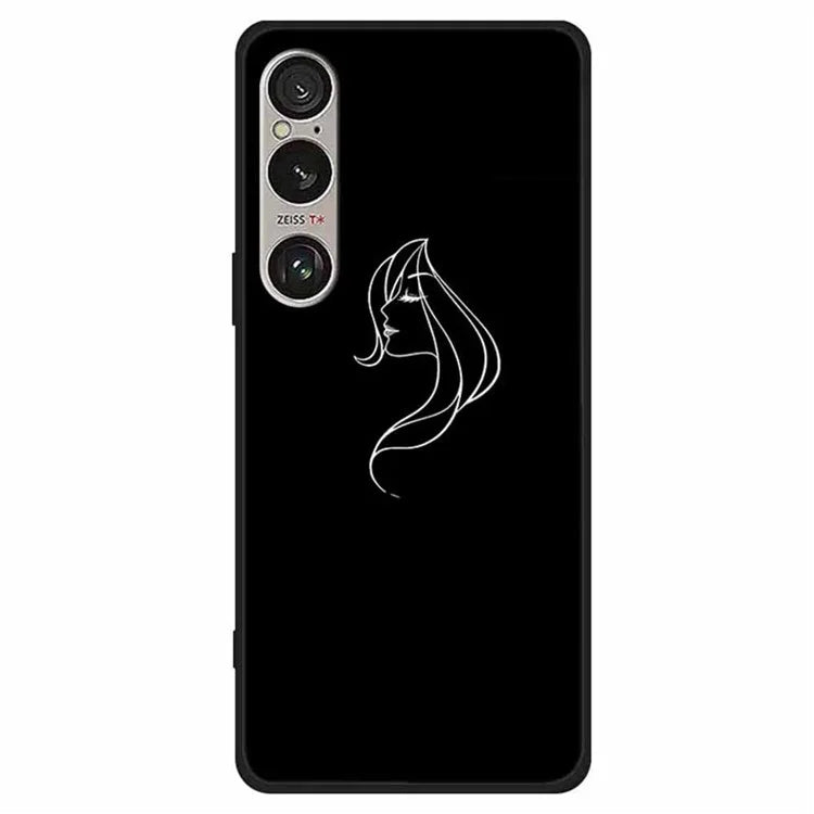 For Sony Xperia 1 VI Line Art Case Anti-Scratch Soft TPU Phone Cover