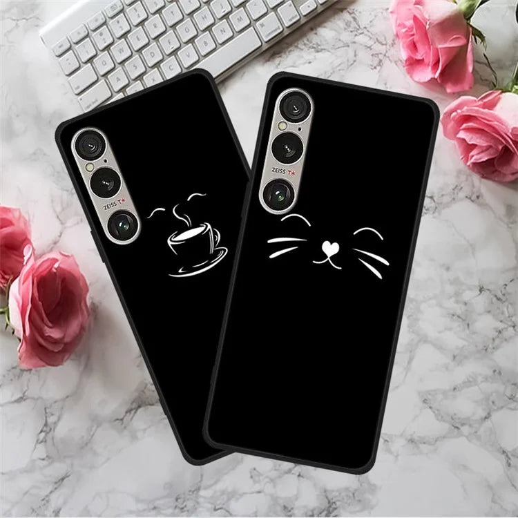 For Sony Xperia 1 VI Line Art Case Anti-Scratch Soft TPU Phone Cover
