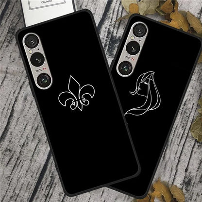 For Sony Xperia 1 VI Line Art Case Anti-Scratch Soft TPU Phone Cover