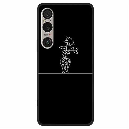 For Sony Xperia 1 VI Line Art Case Anti-Scratch Soft TPU Phone Cover