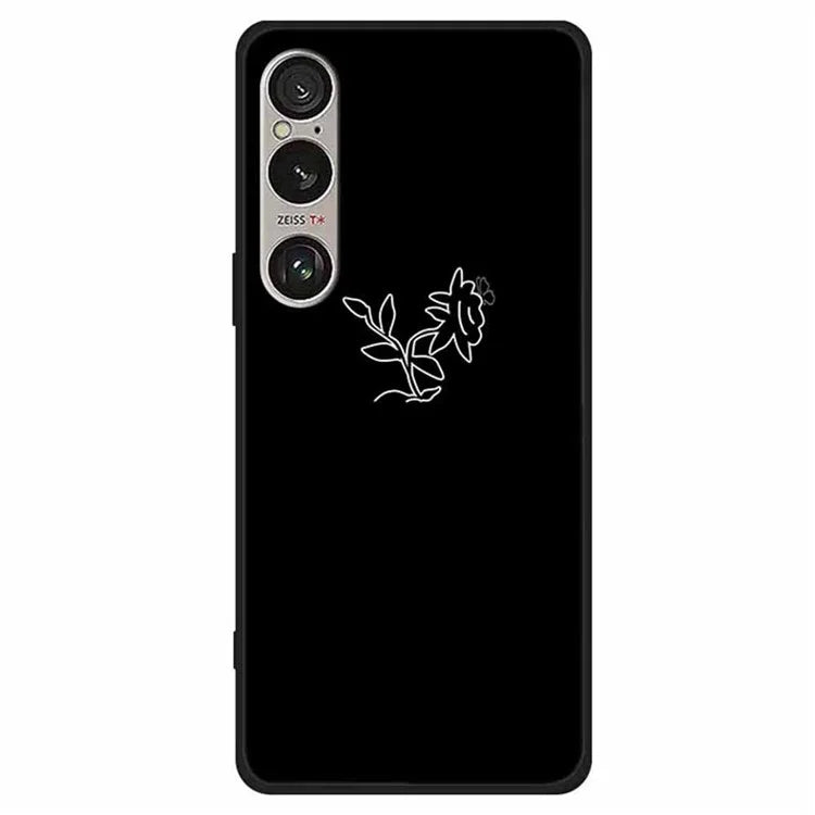 For Sony Xperia 1 VI Line Art Case Anti-Scratch Soft TPU Phone Cover