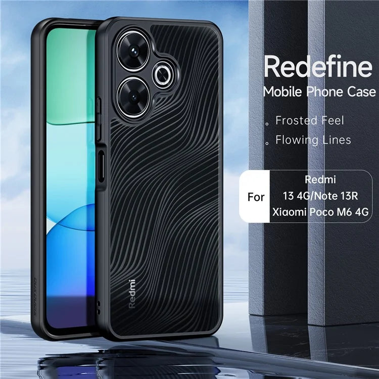 DUX DUCIS Aimo Series For Xiaomi Redmi 13 5G / 13 4G / Note 13R 5G / Poco M6 4G Case TPU+PC Cover (REACH Certification) - Black
