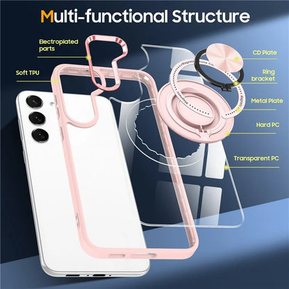 For Samsung Galaxy S23+ Case PC+TPU Kickstand Phone Cover Compatible with MagSafe