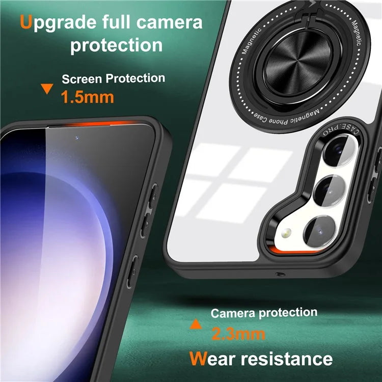 For Samsung Galaxy S23+ Case PC+TPU Kickstand Phone Cover Compatible with MagSafe