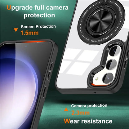 For Samsung Galaxy S23+ Case PC+TPU Kickstand Phone Cover Compatible with MagSafe