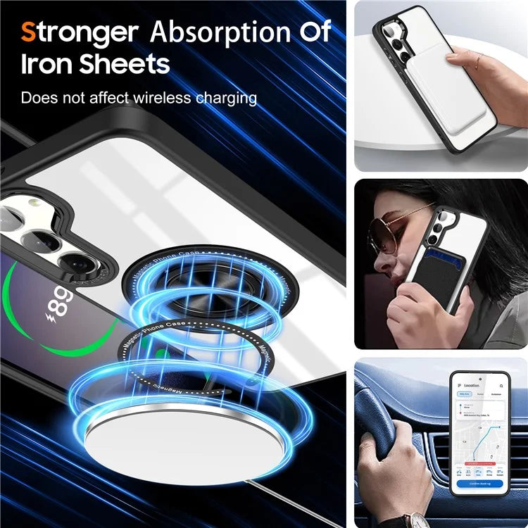 For Samsung Galaxy S23+ Case PC+TPU Kickstand Phone Cover Compatible with MagSafe