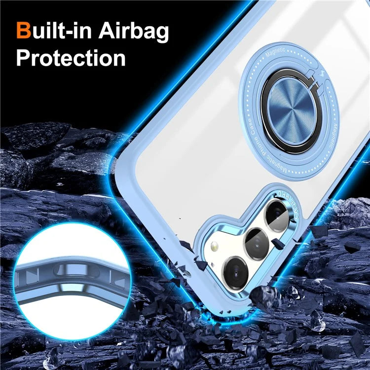 For Samsung Galaxy S23+ Case PC+TPU Kickstand Phone Cover Compatible with MagSafe