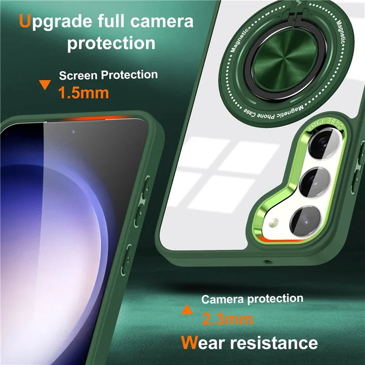 For Samsung Galaxy S23+ Case PC+TPU Kickstand Phone Cover Compatible with MagSafe