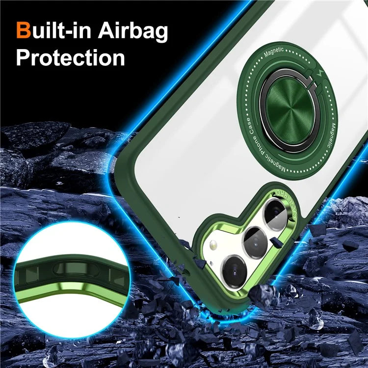 For Samsung Galaxy S23+ Case PC+TPU Kickstand Phone Cover Compatible with MagSafe