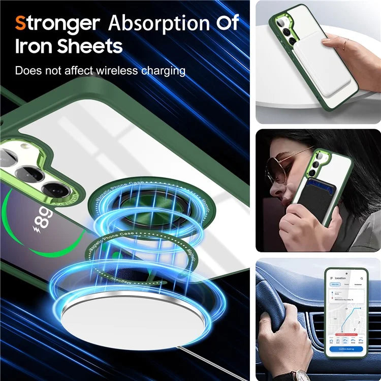 For Samsung Galaxy S23+ Case PC+TPU Kickstand Phone Cover Compatible with MagSafe