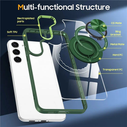 For Samsung Galaxy S23+ Case PC+TPU Kickstand Phone Cover Compatible with MagSafe