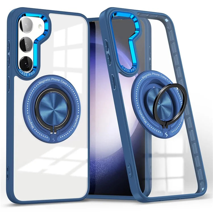 For Samsung Galaxy S23+ Case PC+TPU Kickstand Phone Cover Compatible with MagSafe