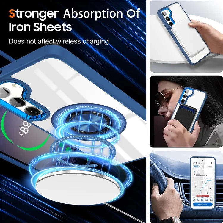 For Samsung Galaxy S23+ Case PC+TPU Kickstand Phone Cover Compatible with MagSafe