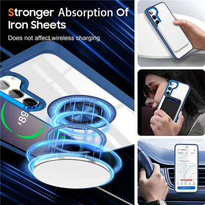 For Samsung Galaxy S23+ Case PC+TPU Kickstand Phone Cover Compatible with MagSafe