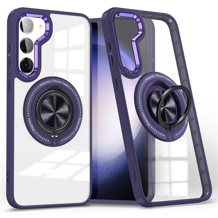 For Samsung Galaxy S23+ Case PC+TPU Kickstand Phone Cover Compatible with MagSafe