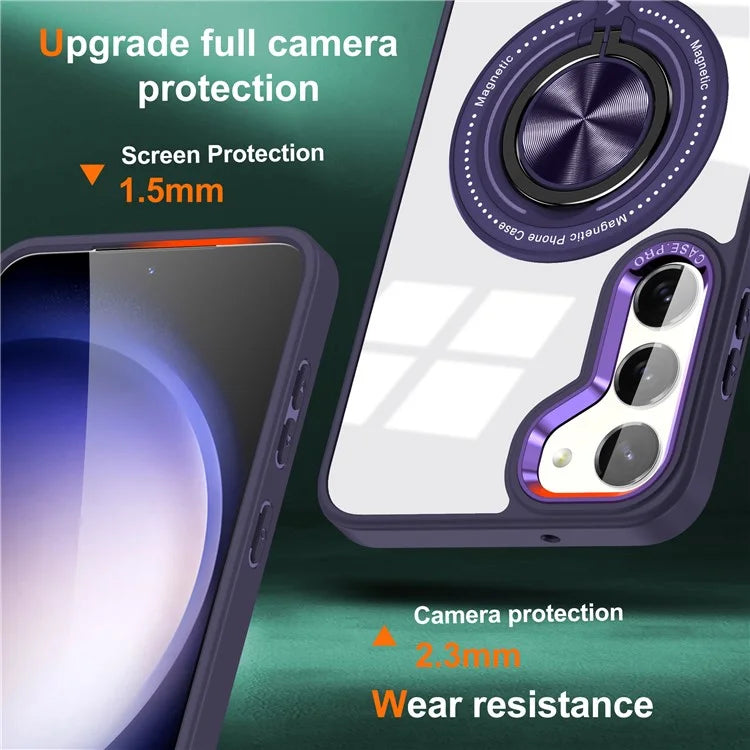 For Samsung Galaxy S23+ Case PC+TPU Kickstand Phone Cover Compatible with MagSafe