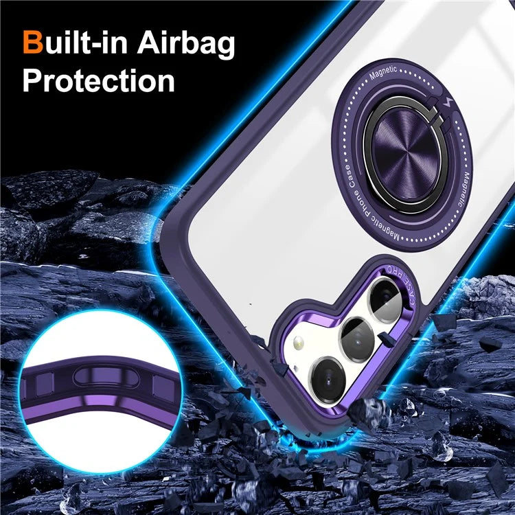 For Samsung Galaxy S23+ Case PC+TPU Kickstand Phone Cover Compatible with MagSafe