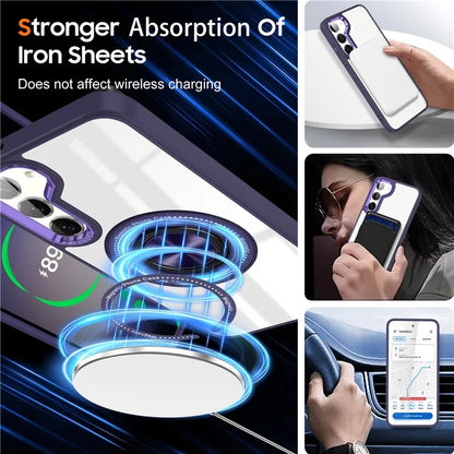 For Samsung Galaxy S23+ Case PC+TPU Kickstand Phone Cover Compatible with MagSafe