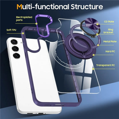 For Samsung Galaxy S23+ Case PC+TPU Kickstand Phone Cover Compatible with MagSafe