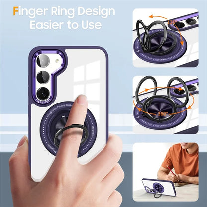 For Samsung Galaxy S23+ Case PC+TPU Kickstand Phone Cover Compatible with MagSafe