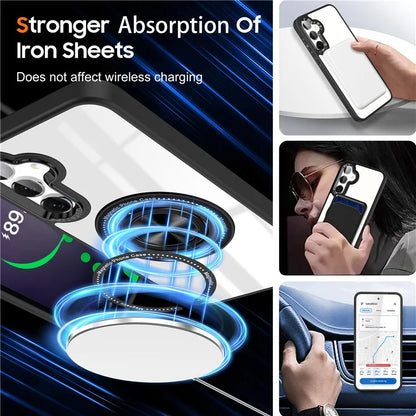 For Samsung Galaxy S24 Magnetic Case Ring Kickstand PC+TPU Anti-Drop Phone Cover