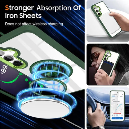 For Samsung Galaxy S24 Magnetic Case Ring Kickstand PC+TPU Anti-Drop Phone Cover