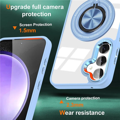 For Samsung Galaxy S24 Magnetic Case Ring Kickstand PC+TPU Anti-Drop Phone Cover