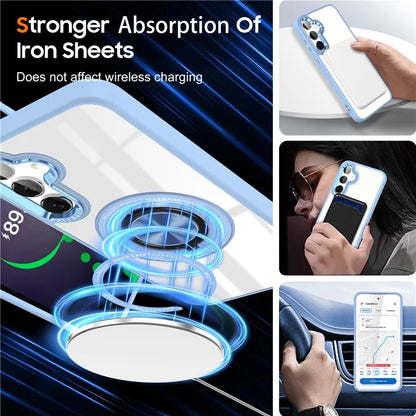 For Samsung Galaxy S24 Magnetic Case Ring Kickstand PC+TPU Anti-Drop Phone Cover