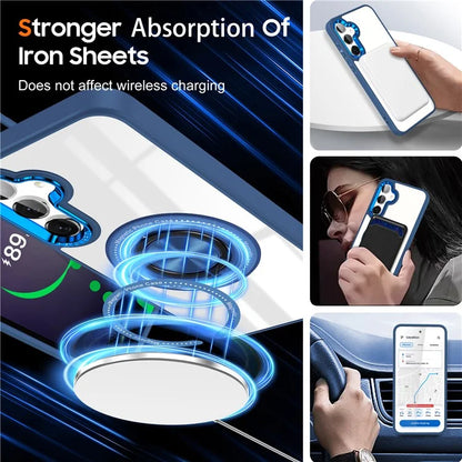 For Samsung Galaxy S24 Magnetic Case Ring Kickstand PC+TPU Anti-Drop Phone Cover