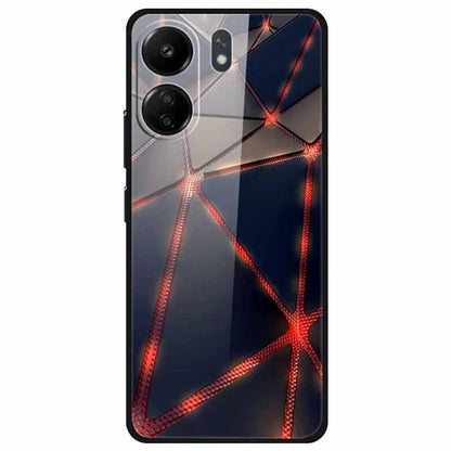 For Xiaomi Redmi 13C 4G / Poco C65 4G Case Pattern Tempered Glass Anti-Drop Phone Cover