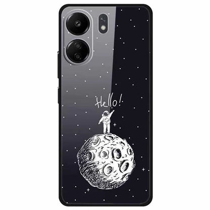 For Xiaomi Redmi 13C 4G / Poco C65 4G Case Pattern Tempered Glass Anti-Drop Phone Cover