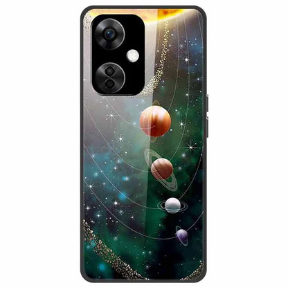 For OnePlus Nord CE3 5G Case Pattern Printing Tempered Glass Cell Phone Cover