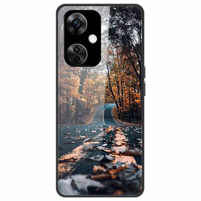 For OnePlus Nord CE3 5G Case Pattern Printing Tempered Glass Cell Phone Cover